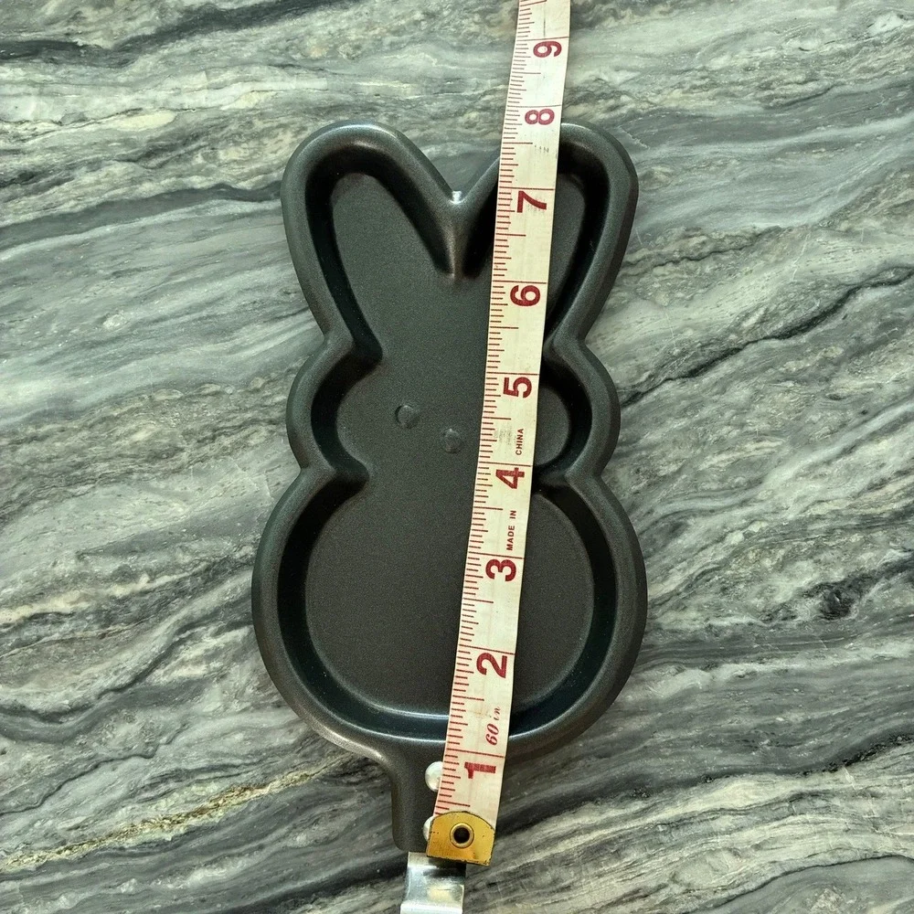 Peeps Bunny Mini Pancake Pan Non-Stick Easter Rabbit Skillet Black